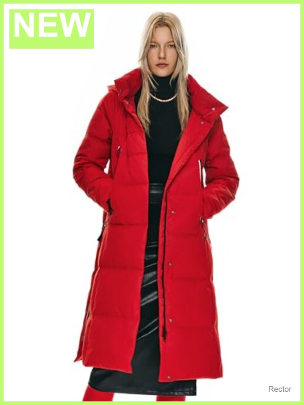 Warm Down Puffer Jacket Hooded Long Winter Coat Side Zipper